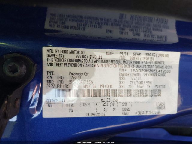 2014 FORD FOCUS 1FADP3N29EL412633 Photo 8