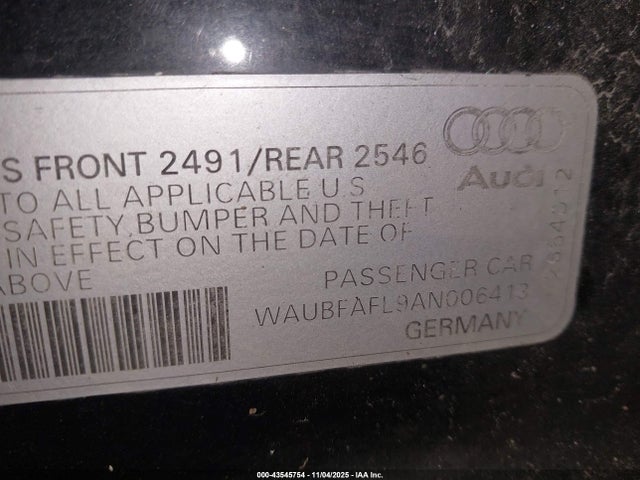 2010 AUDI A4 WAUBFAFL9AN006413 Photo 8