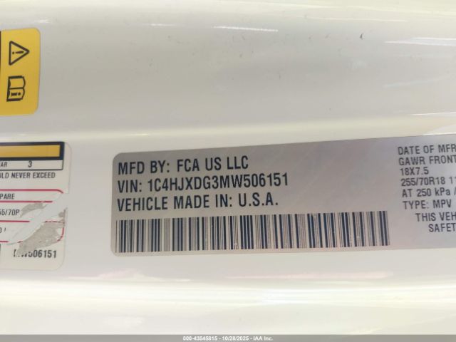 2021 JEEP WRANGLER UNLIMITED 1C4HJXDG3MW506151 Photo 8