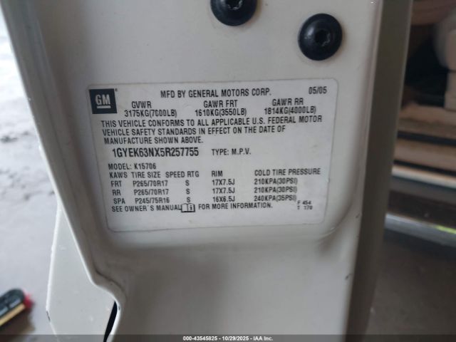 2005 CADILLAC ESCALADE 1GYEK63NX5R257755 Photo 8