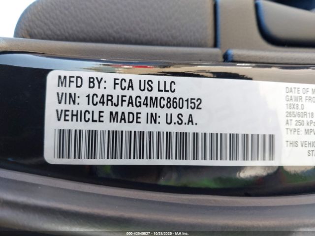 2021 JEEP GRAND CHEROKEE 1C4RJFAG4MC860152 Photo 8