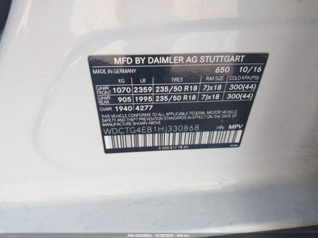 2017 MERCEDES-BENZ GLA 250 WDCTG4EB1HJ330868 Photo 8