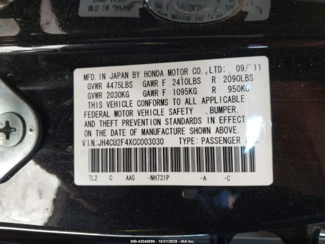 2012 ACURA TSX JH4CU2F4XCC003030 Photo 8