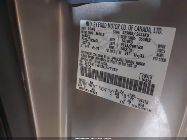 2002 FORD F-150 2FTRX18W82CA77289 Photo 8