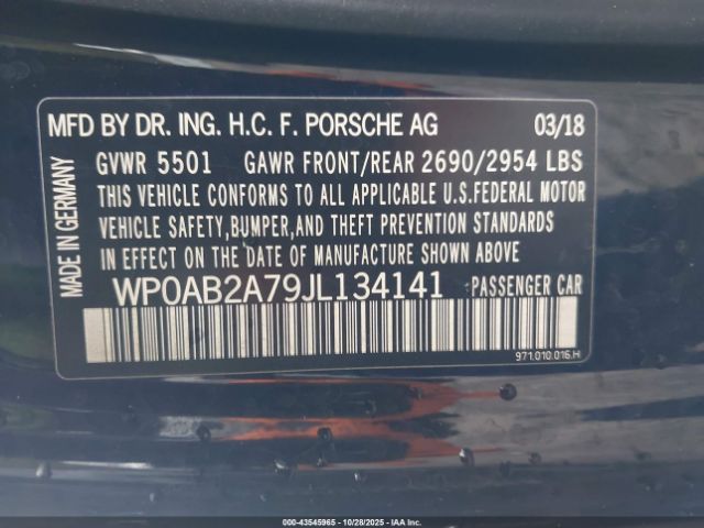 2018 PORSCHE PANAMERA WP0AB2A79JL134141 Photo 8