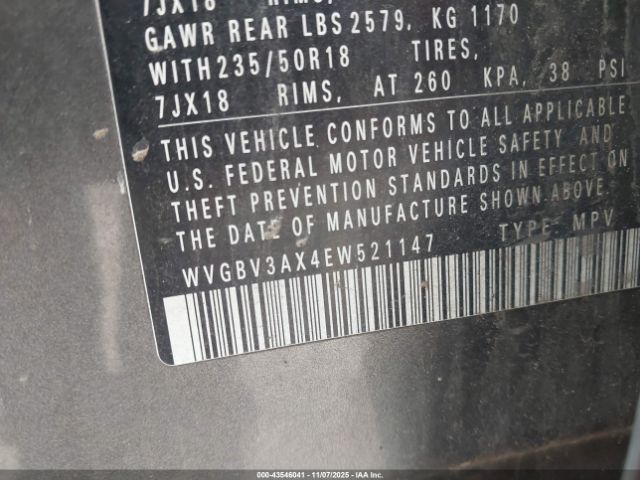 2014 VOLKSWAGEN TIGUAN WVGBV3AX4EW521147 Photo 8