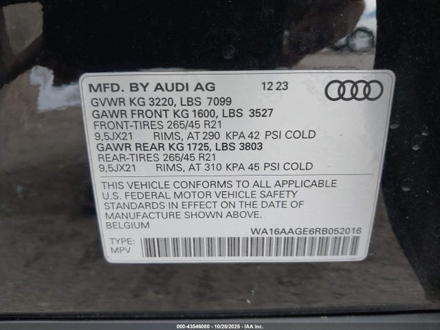 2024 AUDI Q8 E-TRON WA16AAGE6RB052016 Photo 8