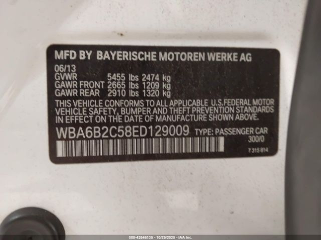 2014 BMW 650I GRAN COUPE WBA6B2C58ED129009 Photo 8