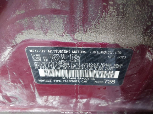 2024 MITSUBISHI MIRAGE ML32AUHJ6RH004145 Photo 8