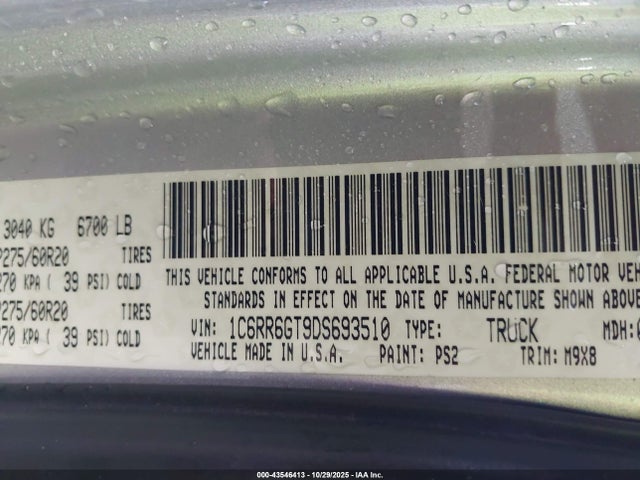 2013 RAM 1500 1C6RR6GT9DS693510 Photo 8