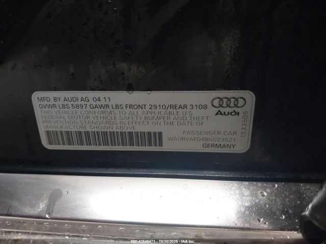 2011 AUDI A8 L WAURVAFD4BN023521 Photo 8