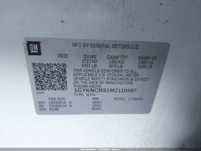 2021 CADILLAC XT5 1GYKNCRS1MZ110597 Photo 8