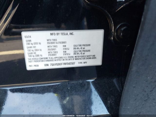 2024 TESLA MODEL Y 7SAYGDEF7RF042587 Photo 8