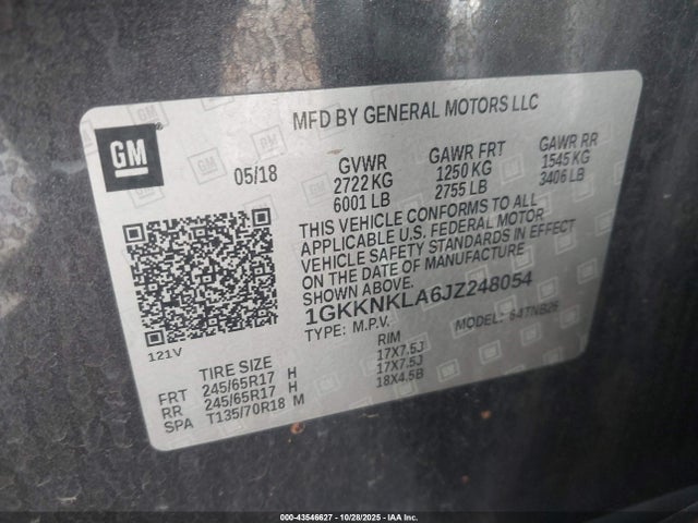 1GKKNKLA6JZ248054 GMC Acadia Sle-1