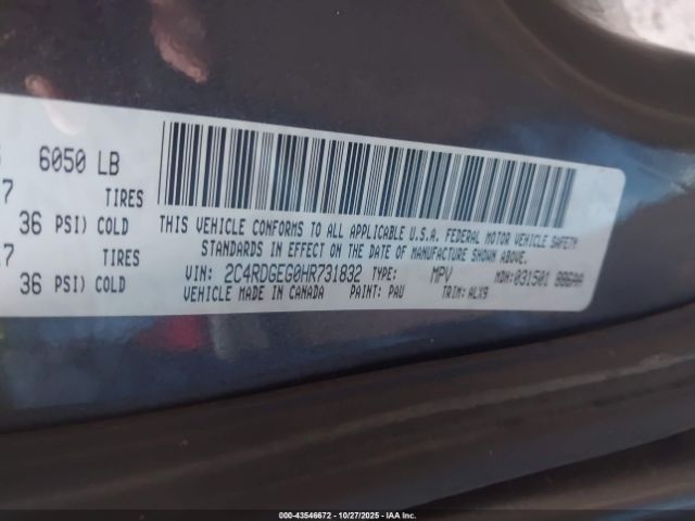 2017 DODGE GRAND CARAVAN 2C4RDGEG0HR731832 Photo 8