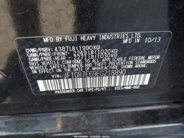 2014 SUBARU IMPREZA WRX JF1GR7E69EG218890 Photo 8