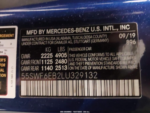 2020 MERCEDES-BENZ AMG C 43 55SWF6EB2LU329132 Photo 8