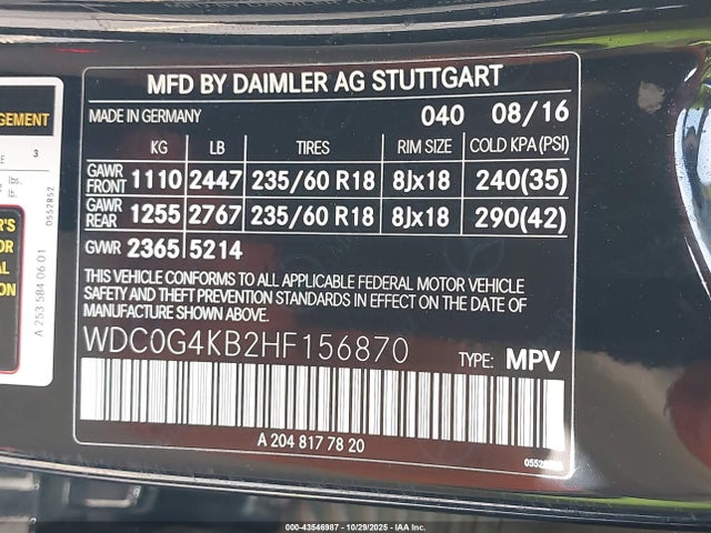 2017 MERCEDES-BENZ GLC 300 WDC0G4KB2HF156870 Photo 8