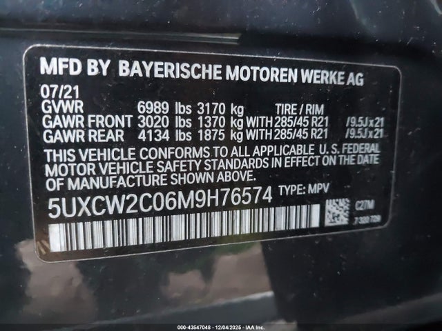 BMW X7 Xdrive40i 2021 5UXCW2C06M9H76574 Image 9