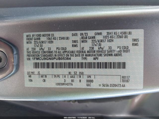 2023 FORD ESCAPE 1FMCU9GN0PUB05384 Photo 8