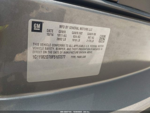 2015 CHEVROLET CORVETTE 1G1YM2D78F5107277 Photo 8