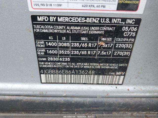 2006 MERCEDES-BENZ ML 350 4JGBB86E86A136248 Photo 8