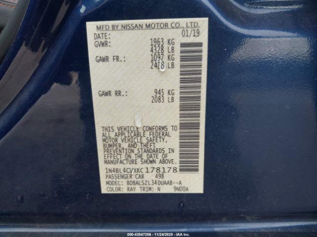 2019 NISSAN ALTIMA 1N4BL4CVXKC178178 Photo 8