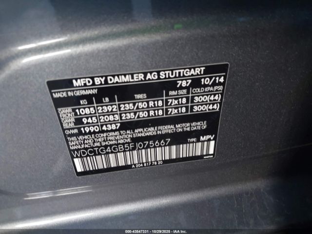 2015 MERCEDES-BENZ GLA 250 WDCTG4GB5FJ075667 Photo 8