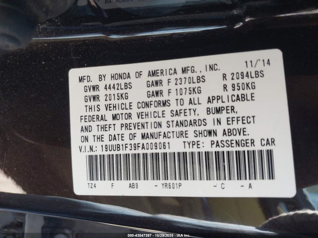 2015 ACURA TLX 19UUB1F39FA009061 Photo 8