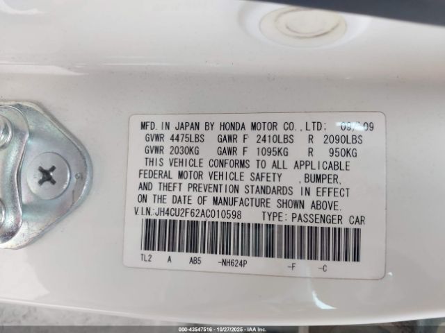 2010 ACURA TSX JH4CU2F62AC010598 Photo 8