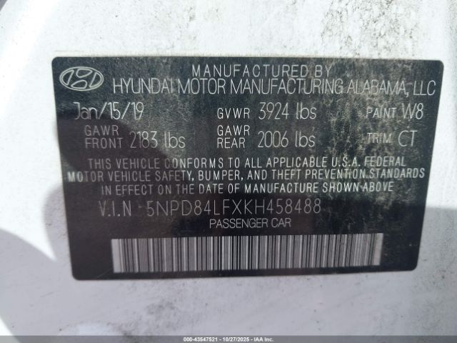 2019 HYUNDAI ELANTRA 5NPD84LFXKH458488 Photo 8