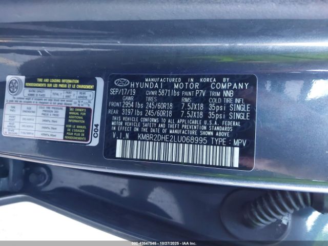 2020 HYUNDAI PALISADE KM8R2DHE2LU068995 Photo 8