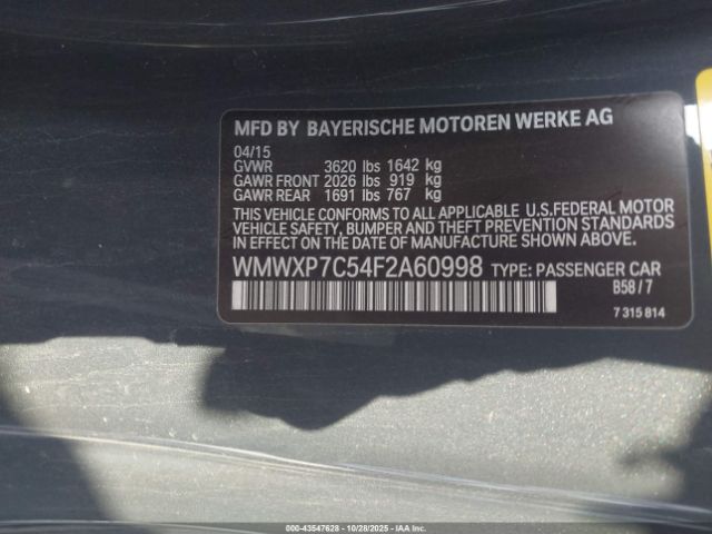 2015 MINI HARDTOP WMWXP7C54F2A60998 Photo 8