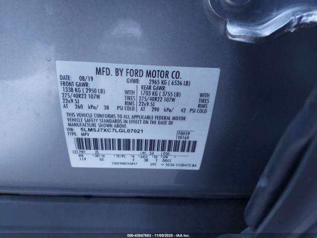 2020 LINCOLN AVIATOR 5LM5J7XC7LGL07021 Photo 8