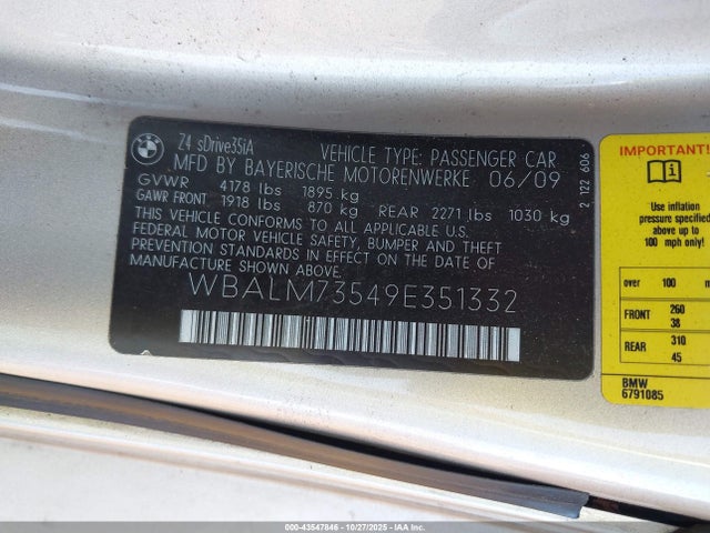 2009 BMW Z4 WBALM73549E351332 Photo 8
