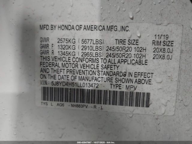 2020 ACURA MDX 5J8YD4H51LL013472 Photo 8