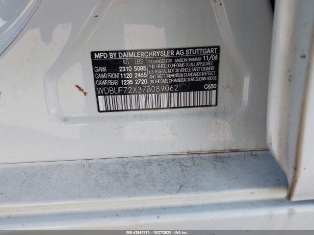 2007 MERCEDES-BENZ E 550 WDBUF72X37B089062 Photo 8