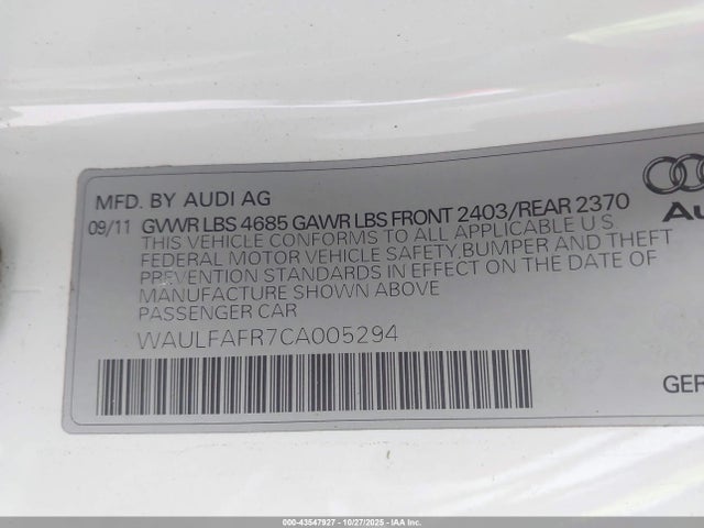 2012 AUDI A5 WAULFAFR7CA005294 Photo 8