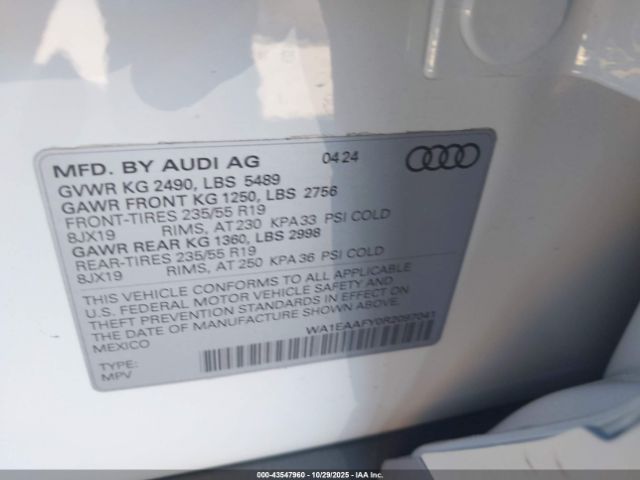 2024 AUDI Q5 WA1EAAFY0R2097041 Photo 8