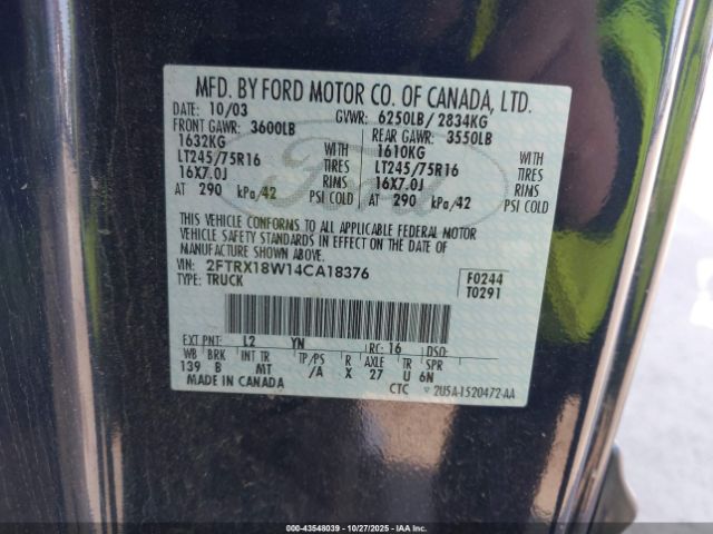 2004 FORD F-150 HERITAGE 2FTRX18W14CA18376 Photo 8