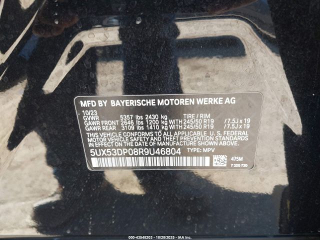 2024 BMW X3 5UX53DP08R9U46804 Photo 8