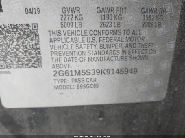 2019 CADILLAC XTS 2G61M5S39K9145949 Photo 8