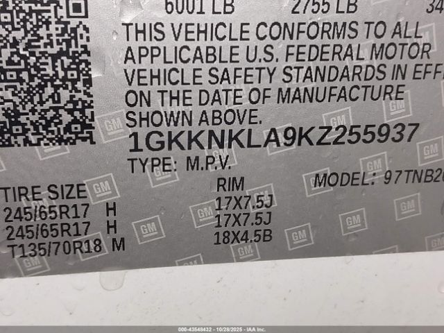 2019 GMC ACADIA 1GKKNKLA9KZ255937 Photo 8