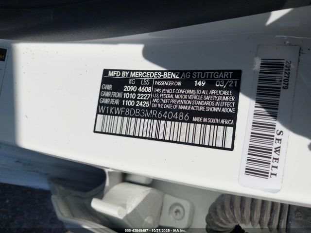 2021 MERCEDES-BENZ C 300 W1KWF8DB3MR640486 Photo 8