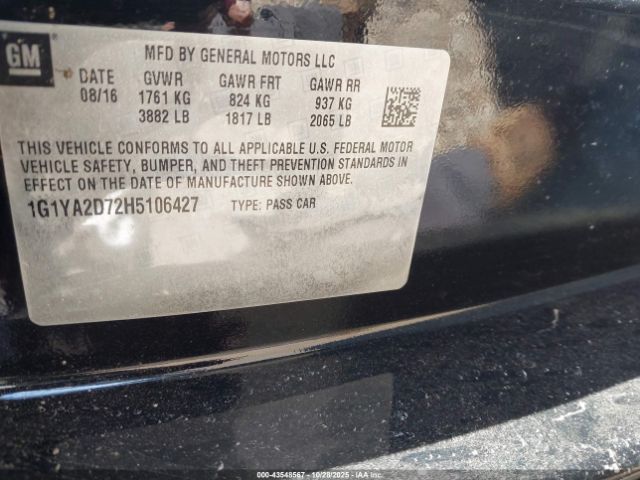 2017 CHEVROLET CORVETTE 1G1YA2D72H5106427 Photo 8