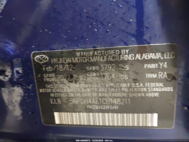 2012 HYUNDAI ELANTRA 5NPDH4AE1CH148211 Photo 8