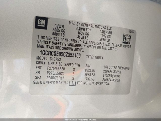 2012 CHEVROLET SILVERADO 1500 1GCRCSE05CZ353160 Photo 8