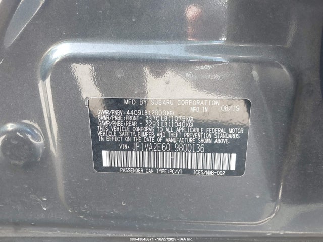 2020 SUBARU WRX STI JF1VA2E60L9800136 Photo 8