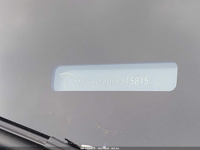 2019 TESLA MODEL S 5YJSA1E20KF345815 Photo 8