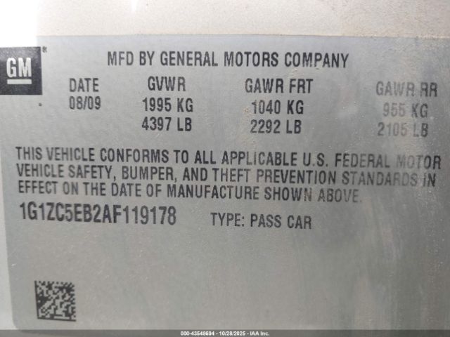 2010 CHEVROLET MALIBU 1G1ZC5EB2AF119178 Photo 8